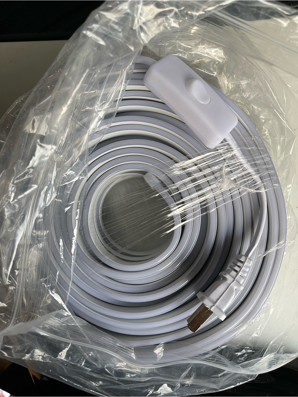 White Extension Power Cord with Inline Switch - Electronics Accessories